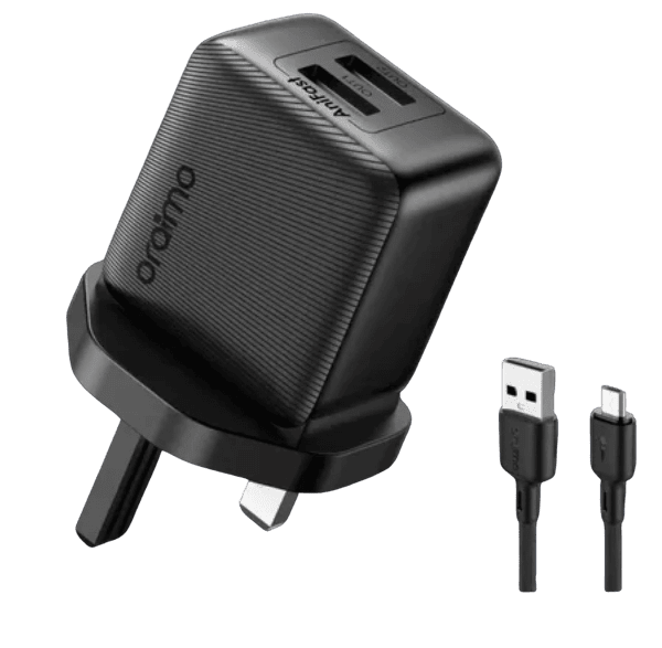 Oraimo dual-usb 12w fast charger with micro usb cable